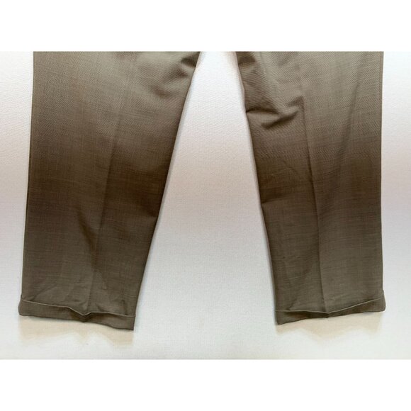 Stafford Men's Washable Wardrobe Wool Dress Pants Pleated Front Size 40x32 Khaki - Picture 10 of 10
